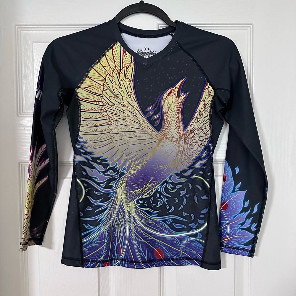 Girls’ Gaidama Meerkatsu Girls in Gis long sleeve rash guard, size L